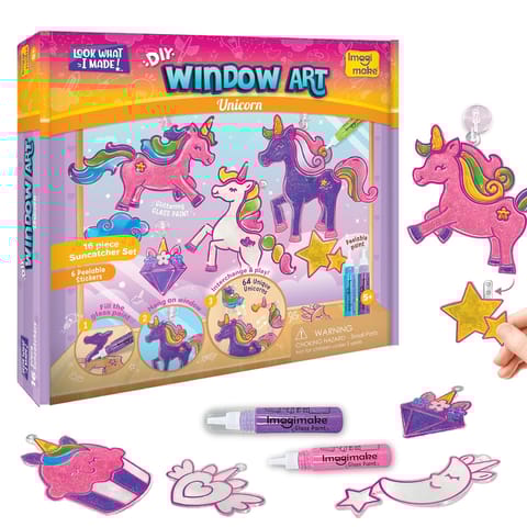 Imagimake Window Art Unicorn | Glass Painting Kit