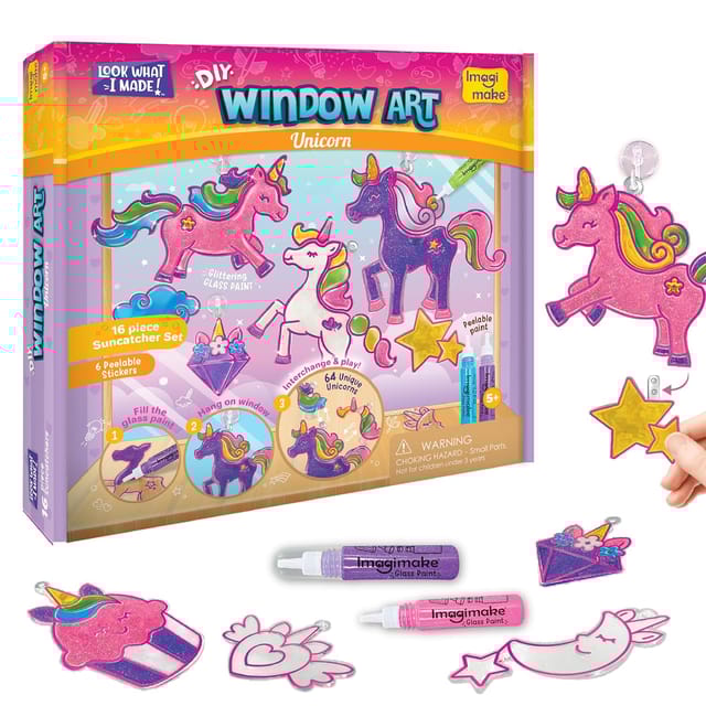 Imagimake Window Art Unicorn | Glass Painting Kit