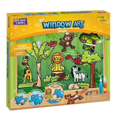 Imagimake Window Art Jungle|glass Painting Kit