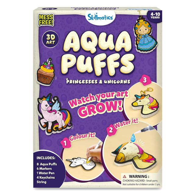 Skillmatics Aqua Puffs 3d Art Kit, Princesses & Unicorns
