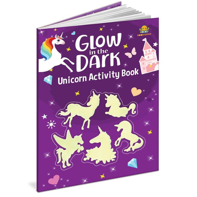 Booktopus Glow In The Dark Sticker Activity Book - Unicorn Sticker And Activity Book
