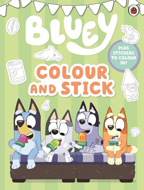 Bluey Colour And Stick A Colouring-in Sticker Book